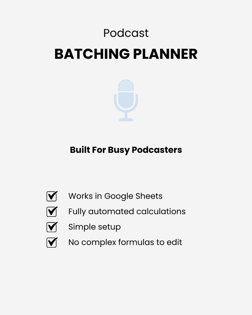 podcast batching planner built for busy podcasters with fully automated calculations