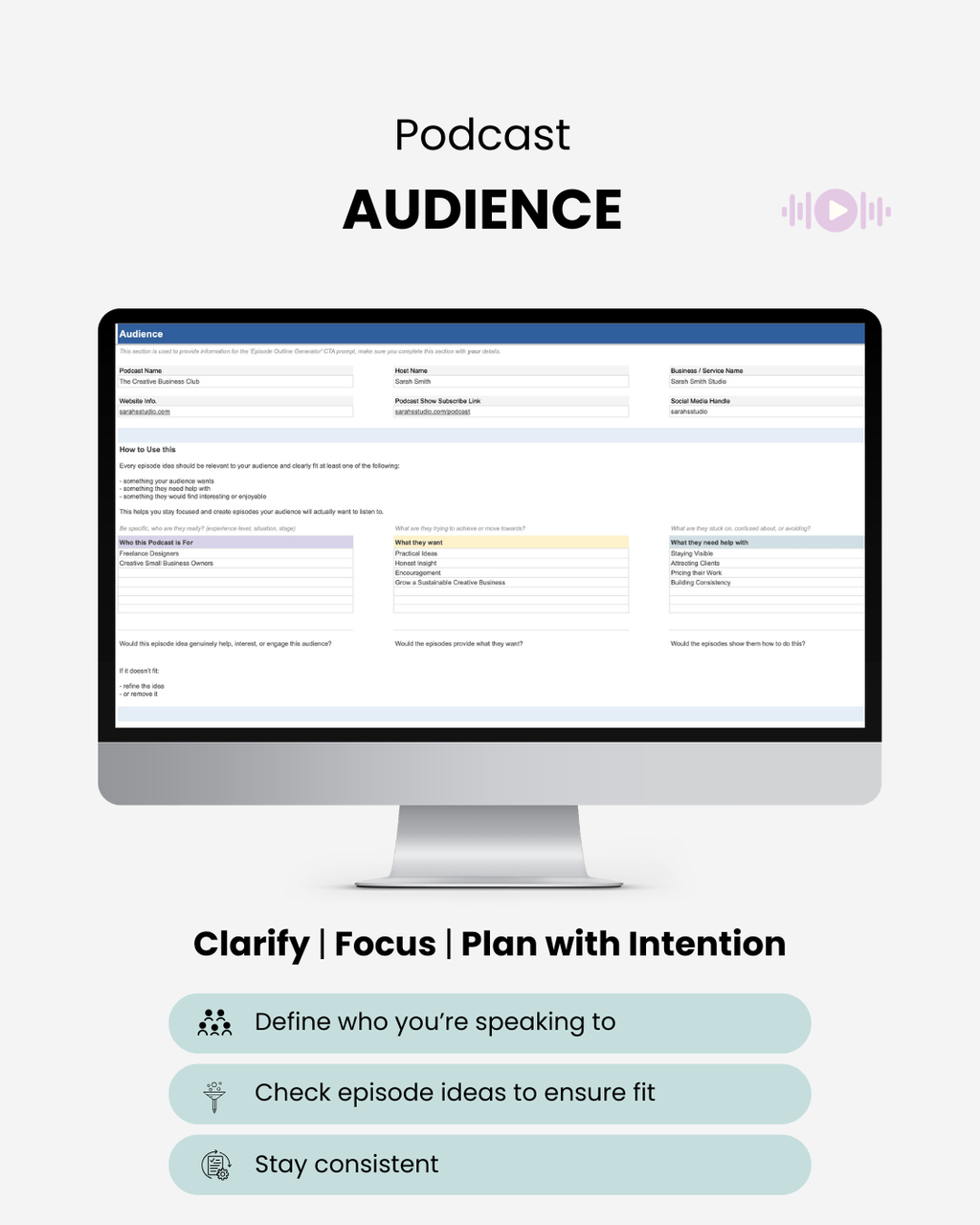 podcast content idea planning template